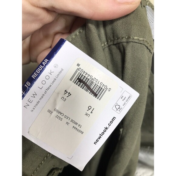 Adalae Womens Wide Leg Jeans Green Pockets Size 12 Cargo - Picture 11 of 12